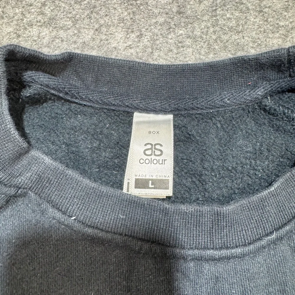 AS Colour Chamonix Social Clubber Sweatshirt Mens Large Black Raglan Crewneck